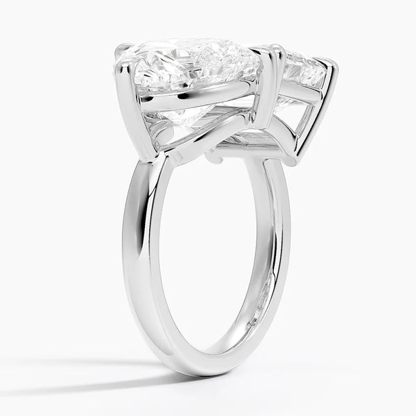 Toi et Moi Heart Emerald Lab Diamond Ring