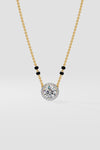 1 ct Solitaire Halo Mangalsutra
