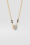 1 ct Solitaire Halo Mangalsutra
