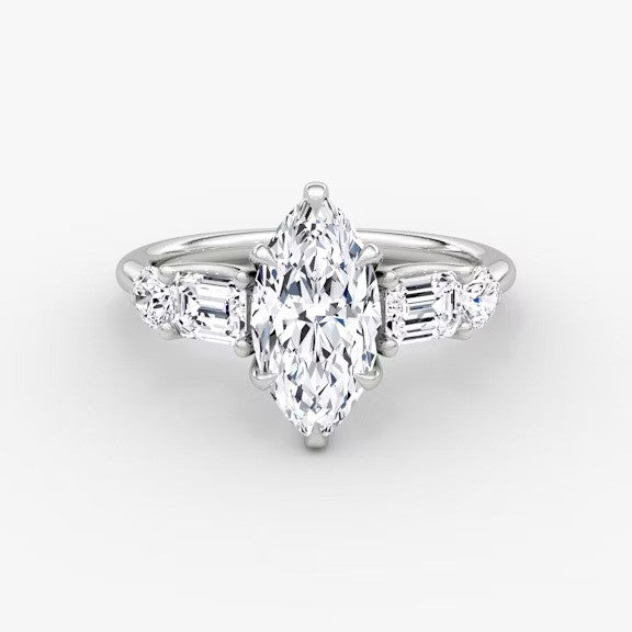 Anomaly Marquise & Emerald Lab Grown Diamond Engagement Ring