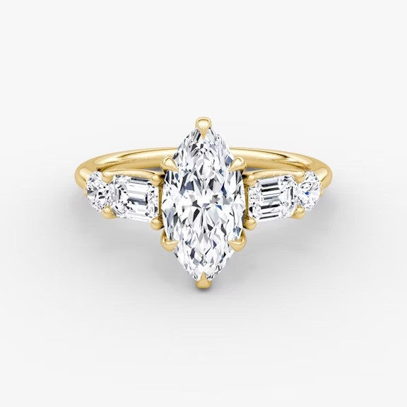 Anomaly Marquise & Emerald Lab Grown Diamond Engagement Ring