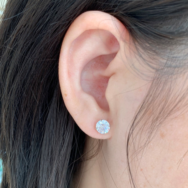 SOLITAIRE STUDS (5MM) - Fine Silver