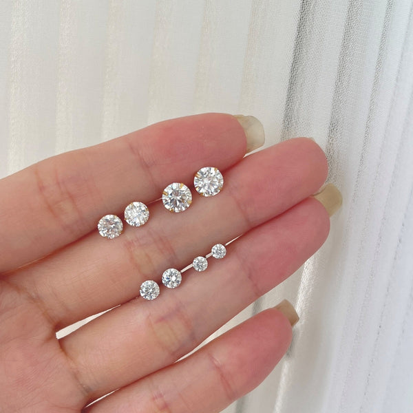 SOLITAIRE STUDS (5MM) - Fine Silver