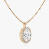Vertical Halo Oval Lab Diamond Pendant