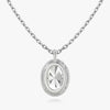 Vertical Halo Oval Lab Diamond Pendant