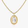 Vertical Halo Oval Lab Diamond Pendant