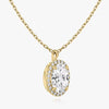 Vertical Halo Oval Lab Diamond Pendant