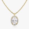 Vertical Halo Oval Lab Diamond Pendant