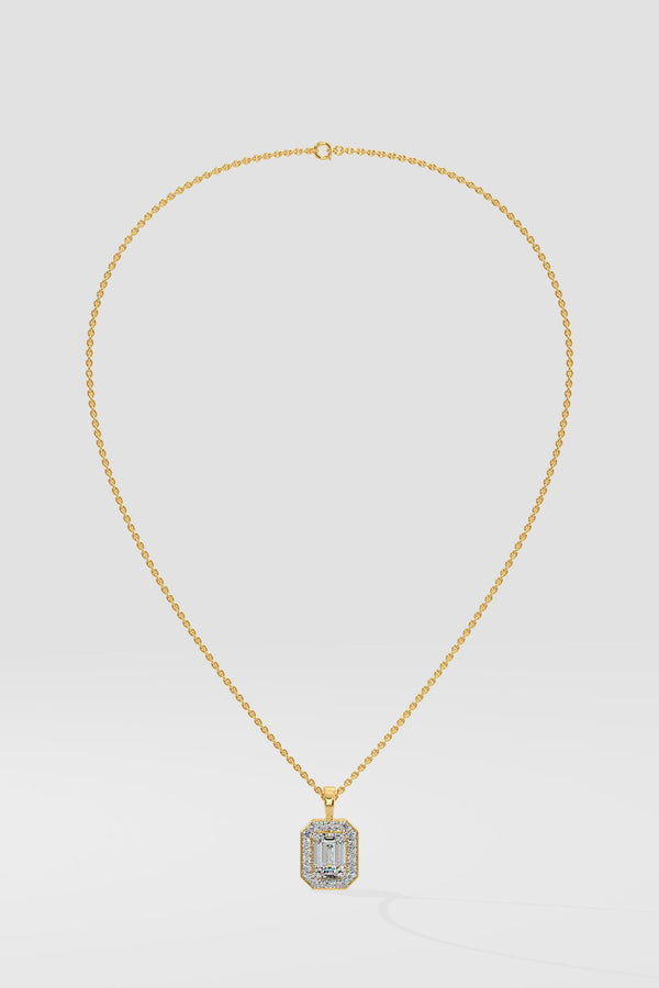 1 ct Emra Pave Halo Pendant