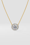 1 ct Halo Solitaire Necklace