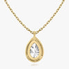 Vertical Halo Pear Lab Diamond Pendant