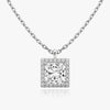 Vertical Halo Princess Lab Diamond Pendant