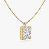Vertical Halo Princess Lab Diamond Pendant