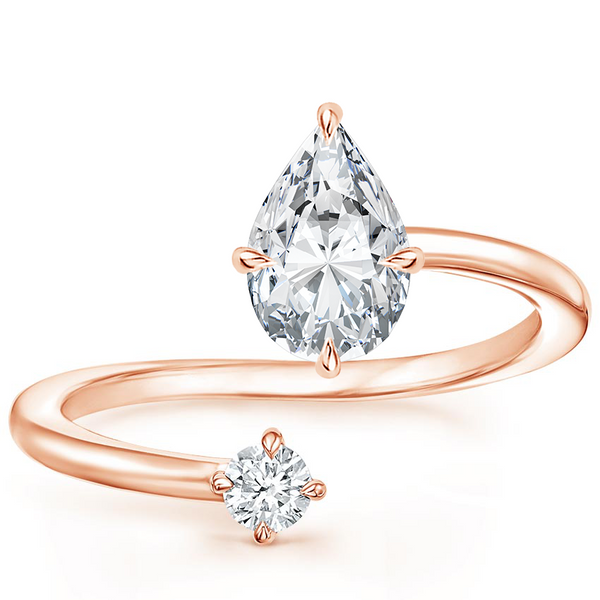 Swirl Toi et Moi Pear Lab Diamond Ring