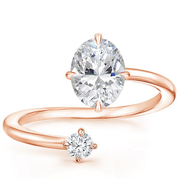 Swirl Toi et Moi Oval Lab Diamond Ring