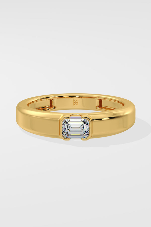 East West Emerald Ring