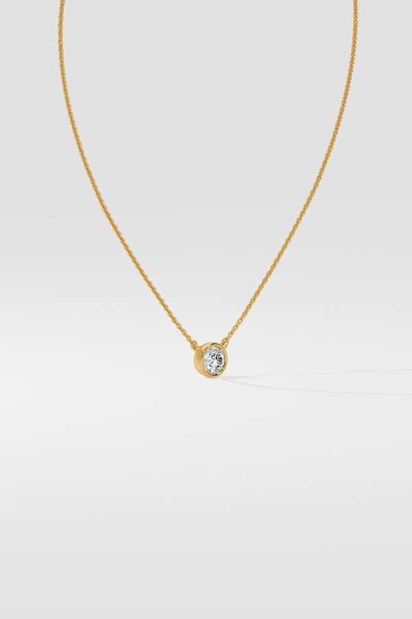 1 ct Bezel Solitaire Necklace
