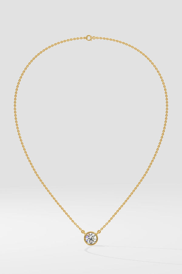 1 ct Bezel Solitaire Necklace