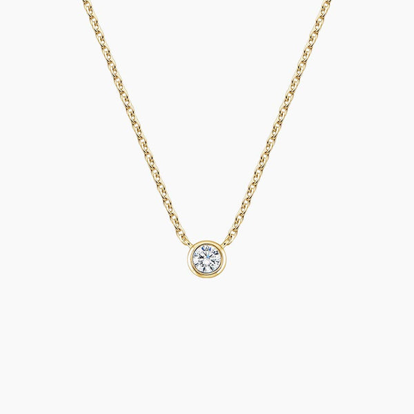 Round Bezel Lab Diamond Solitaire Pendant