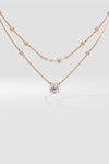 Two Layered Arrayed Solitaire Necklace