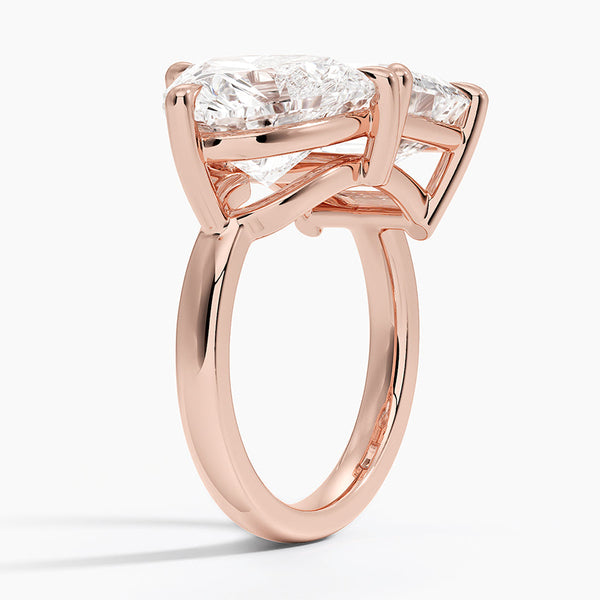 Toi et Moi Heart Emerald Lab Diamond Ring