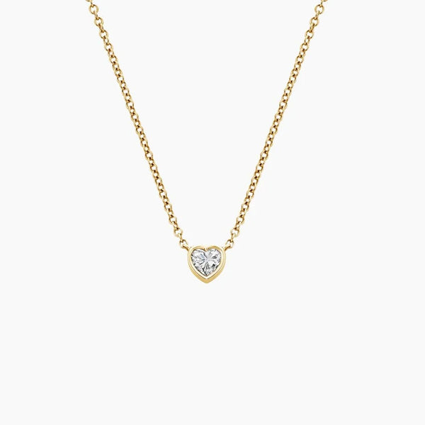Heart Lab Diamond Solitaire Bezel Pendant