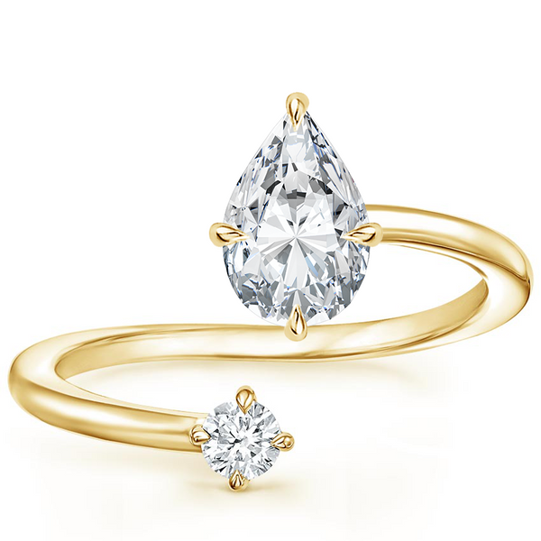 Swirl Toi et Moi Pear Lab Diamond Ring