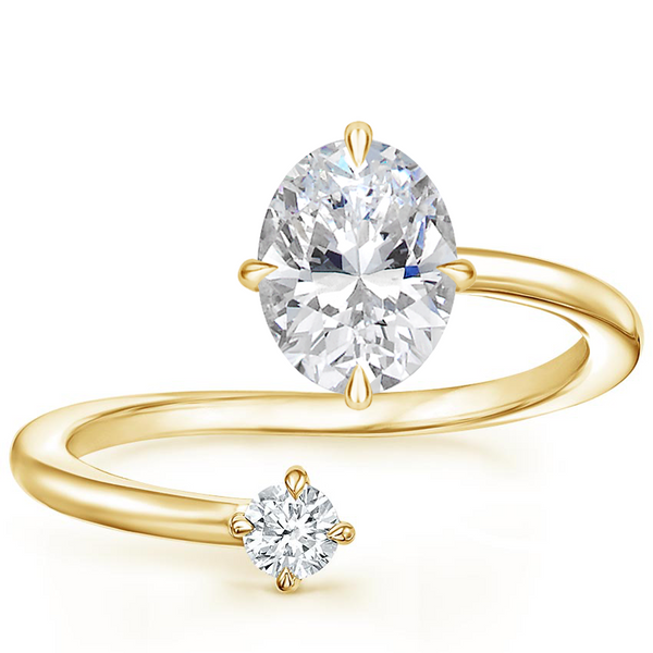Swirl Toi et Moi Oval Lab Diamond Ring