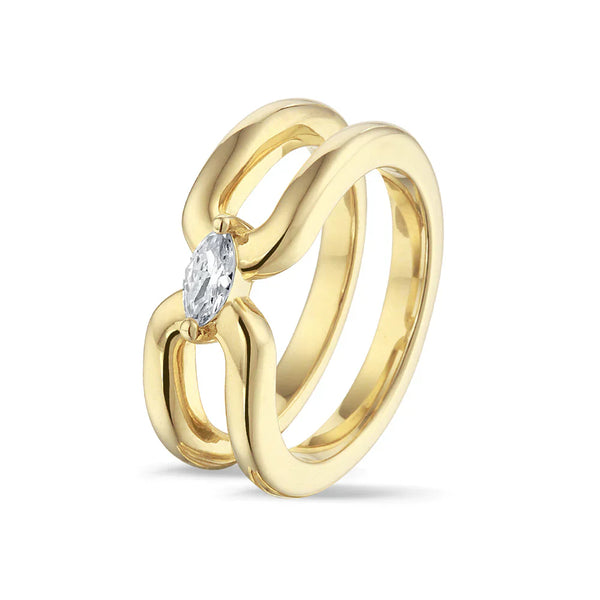 Marquise Curve Lab Grown Diamond Ring