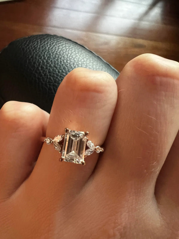 Emerald Marquise Lab Grown Diamond Engagement Ring