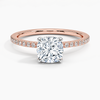 Two Tone Pavé Cushion Lab Grown Diamond Engagement Ring