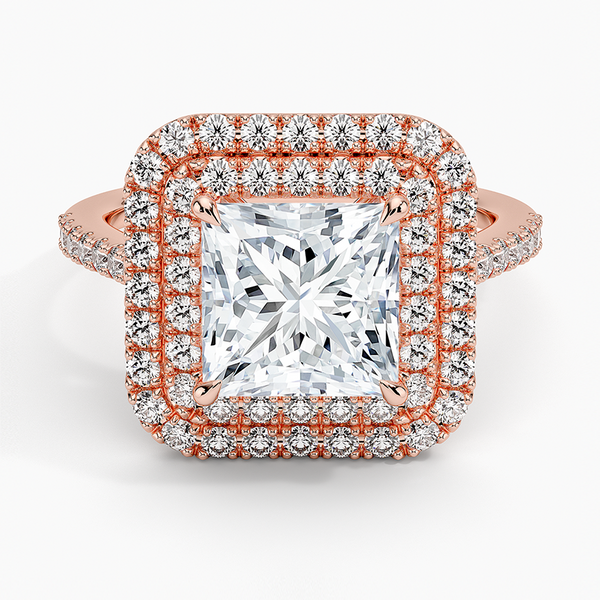 Double Halo Princess Lab Grown Diamond Engagement Ring