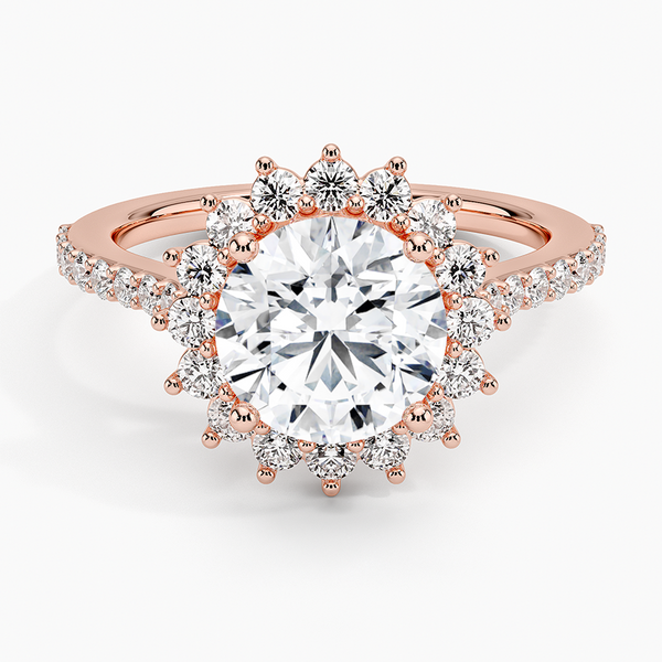Sun Round Lab Grown Diamond Engagement Ring
