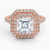 Double Halo Asscher Lab Grown Diamond Engagement Ring