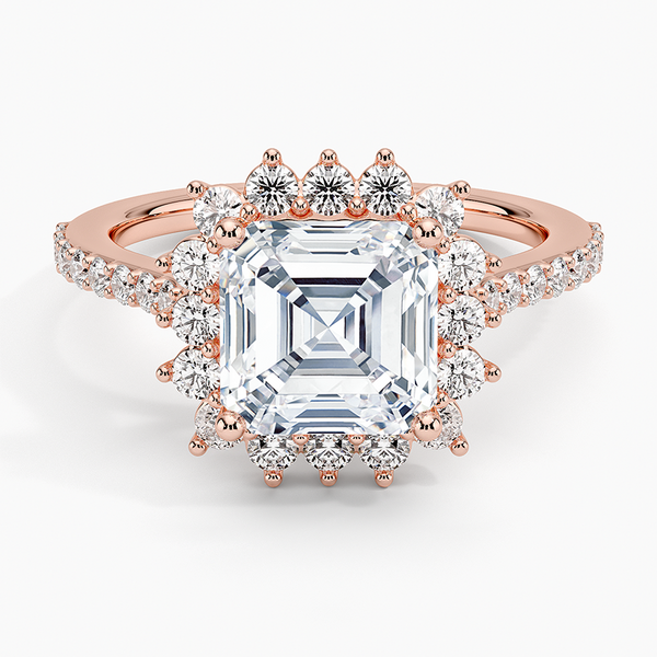 Sun Asscher Lab Grown Diamond Engagement Ring