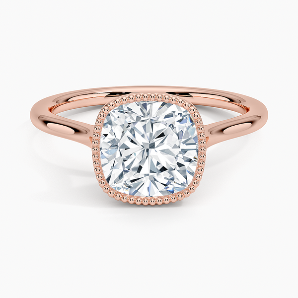 Mahi Bezel Cushion Lab Grown Diamond Engagement Ring