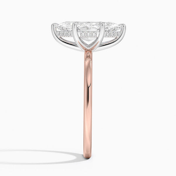 Mixed Metal Marquise Lab Grown Diamond Engagement Ring