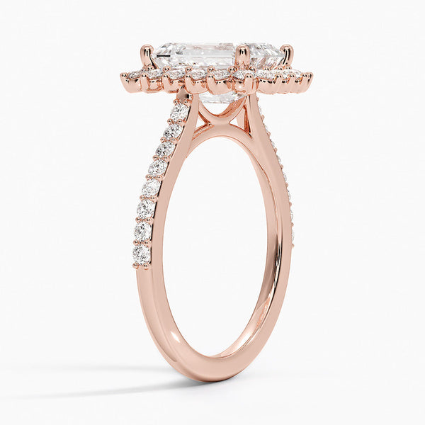 Sun Emerald Lab Grown Diamond Engagement Ring