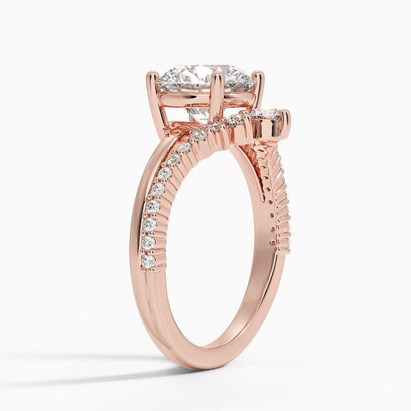 Asma Round Lab Grown Diamond Engagement Ring