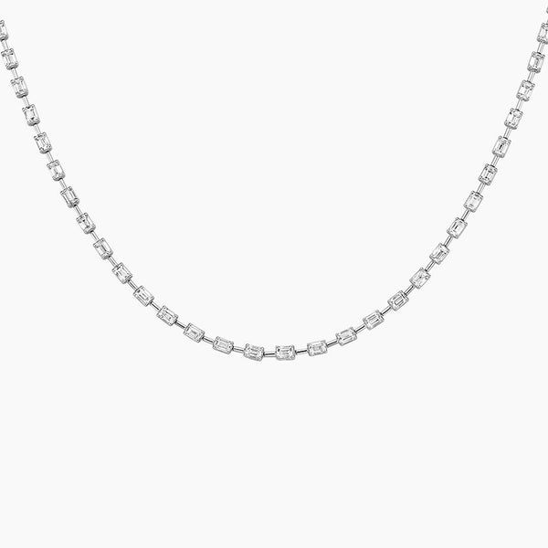 Emerald Diamond Tennis Necklace