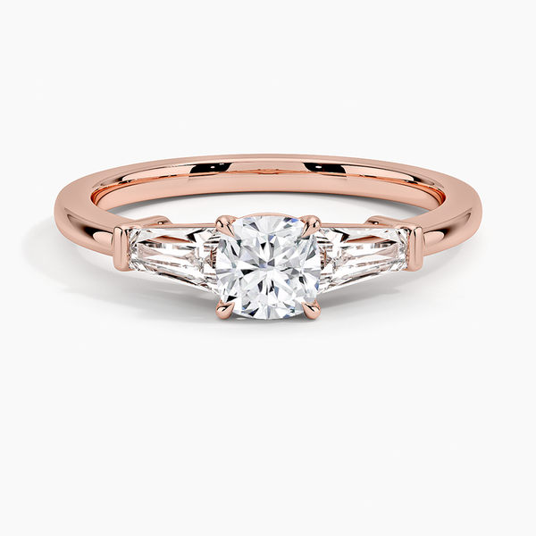 Trifecta Cushion Lab Grown Diamond Engagement Ring