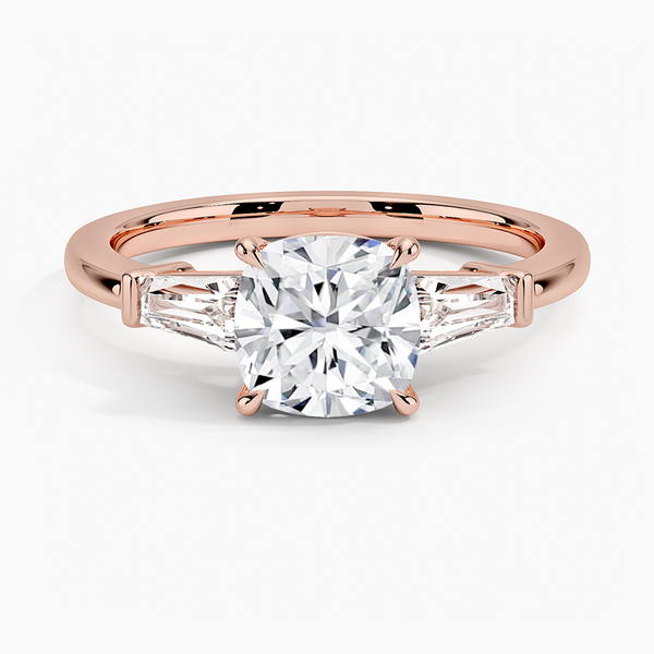 Trifecta Cushion Lab Grown Diamond Engagement Ring
