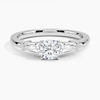 Trifecta Cushion Lab Grown Diamond Engagement Ring