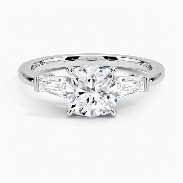 Trifecta Cushion Lab Grown Diamond Engagement Ring