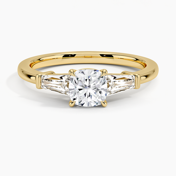 Trifecta Cushion Lab Grown Diamond Engagement Ring