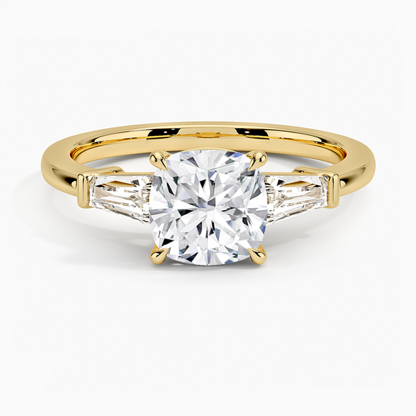Trifecta Cushion Lab Grown Diamond Engagement Ring