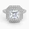 Double Halo Asscher Lab Grown Diamond Engagement Ring