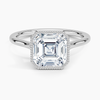 Mahi Bezel Asscher Lab Grown Diamond Engagement Ring