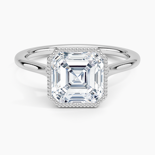 Mahi Bezel Asscher Lab Grown Diamond Engagement Ring