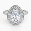 Double Halo Pear Lab Grown Diamond Engagement Ring